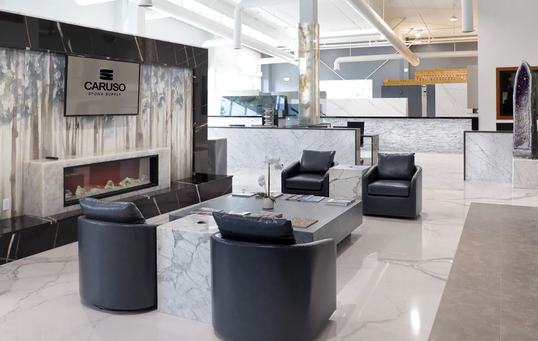 Caruso Stone Supply showroom lounge
